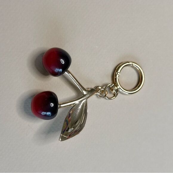 Gold and Red Cherry Keychain S1045 - Picture 2 of 3